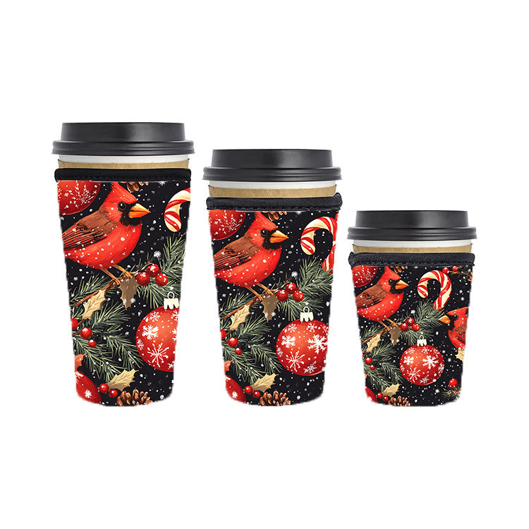 Christmas Reusable Neoprene Insulator Soda Tea Iced Hot Coffee Cup Drink Sleeve