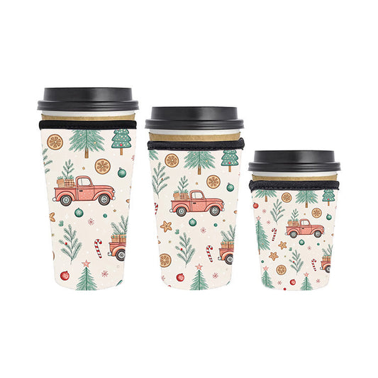 Christmas Reusable Neoprene Insulator Soda Tea Iced Hot Coffee Cup Drink Sleeve