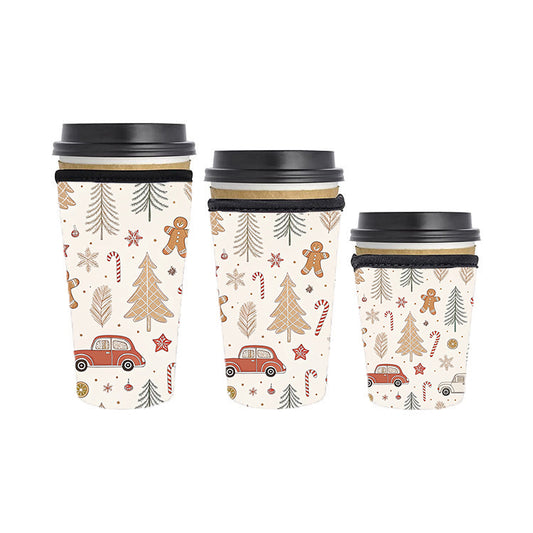 Christmas Reusable Neoprene Insulator Soda Tea Iced Hot Coffee Cup Drink Sleeve