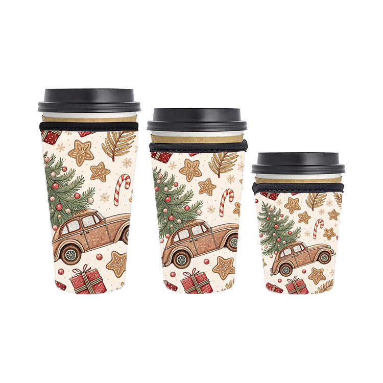 Christmas Reusable Neoprene Insulator Soda Tea Iced Hot Coffee Cup Drink Sleeve