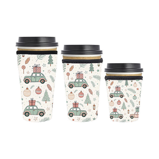 Christmas Reusable Neoprene Insulator Soda Tea Iced Hot Coffee Cup Drink Sleeve