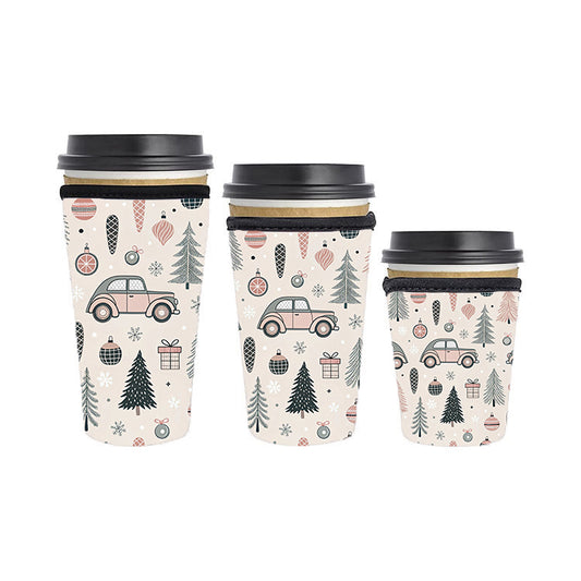 Christmas Reusable Neoprene Insulator Soda Tea Iced Hot Coffee Cup Drink Sleeve