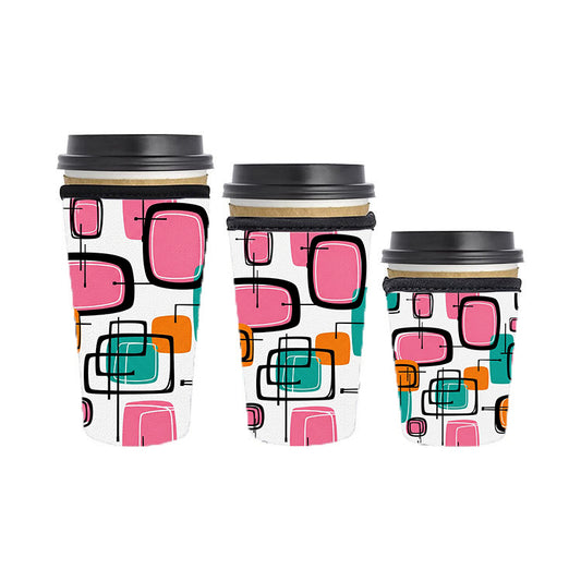 Abstract Reusable Neoprene Insulator Soda Tea Iced Hot Coffee Cup Drink Sleeve