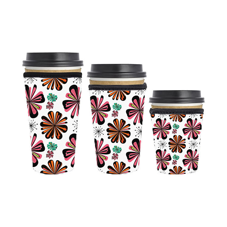 Abstract Reusable Neoprene Insulator Soda Tea Iced Hot Coffee Cup Drink Sleeve