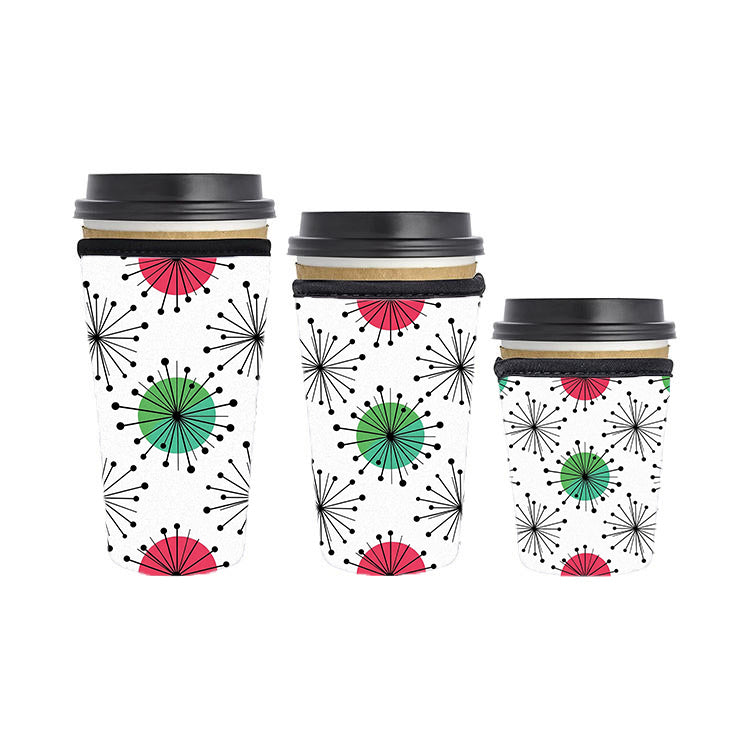 Abstract Reusable Neoprene Insulator Soda Tea Iced Hot Coffee Cup Drink Sleeve