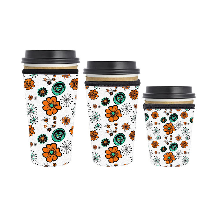Abstract Reusable Neoprene Insulator Soda Tea Iced Hot Coffee Cup Drink Sleeve