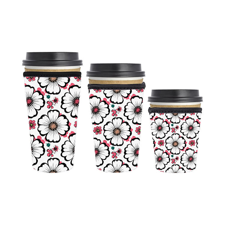 Abstract Reusable Neoprene Insulator Soda Tea Iced Hot Coffee Cup Drink Sleeve
