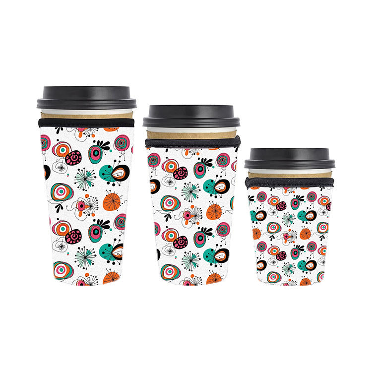 Abstract Reusable Neoprene Insulator Soda Tea Iced Hot Coffee Cup Drink Sleeve