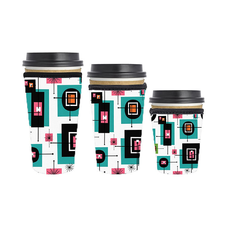 Abstract Reusable Neoprene Insulator Soda Tea Iced Hot Coffee Cup Drink Sleeve