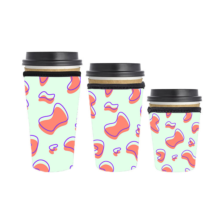 Abstract Reusable Neoprene Insulator Soda Tea Iced Hot Coffee Cup Drink Sleeve