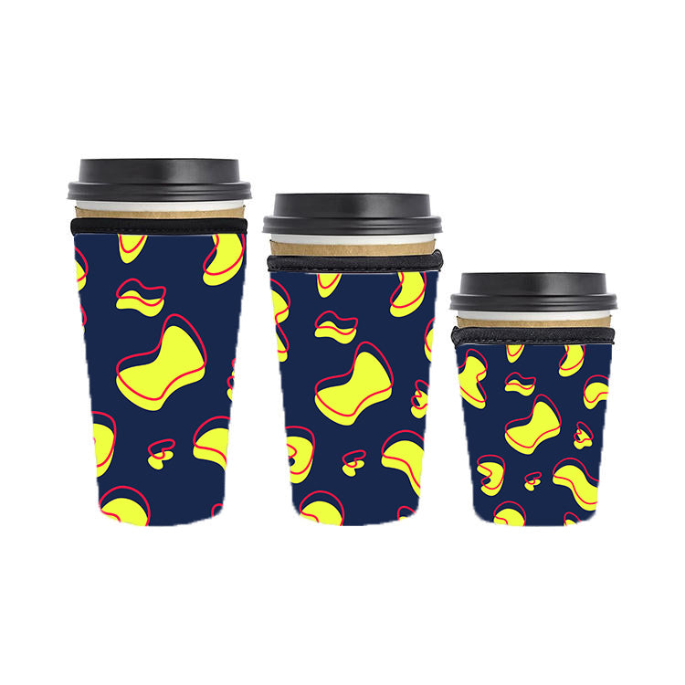 Abstract Reusable Neoprene Insulator Soda Tea Iced Hot Coffee Cup Drink Sleeve