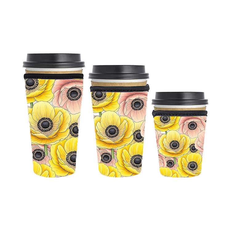 Abstract Reusable Neoprene Insulator Soda Tea Iced Hot Coffee Cup Drink Sleeve