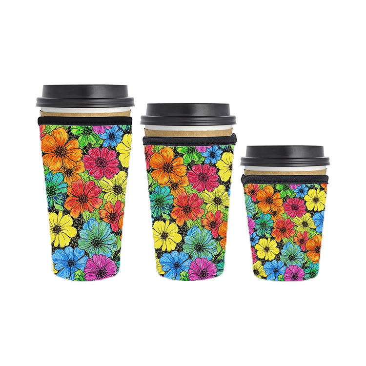 Abstract Reusable Neoprene Insulator Soda Tea Iced Hot Coffee Cup Drink Sleeve