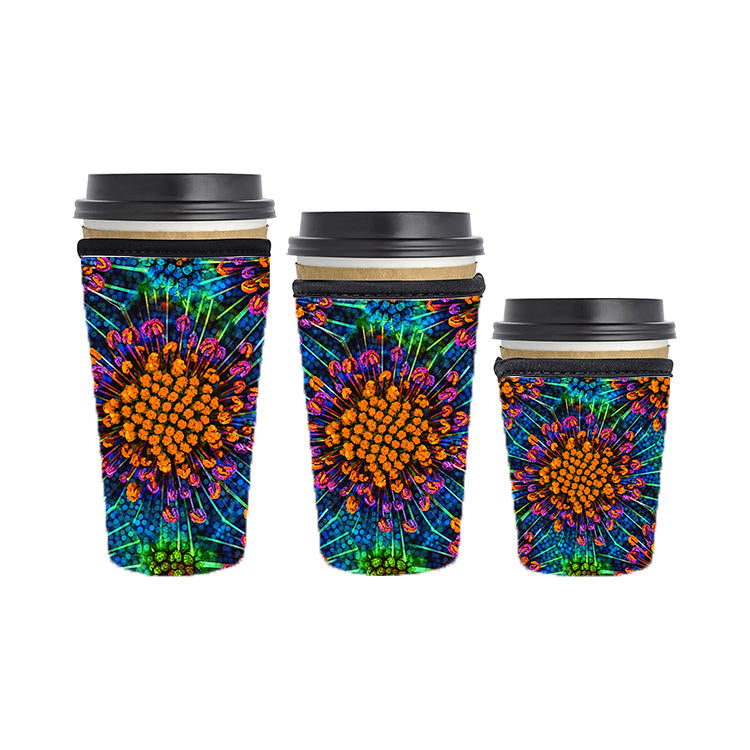 Abstract Reusable Neoprene Insulator Soda Tea Iced Hot Coffee Cup Drink Sleeve