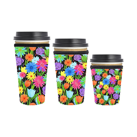 Abstract Reusable Neoprene Insulator Soda Tea Iced Hot Coffee Cup Drink Sleeve