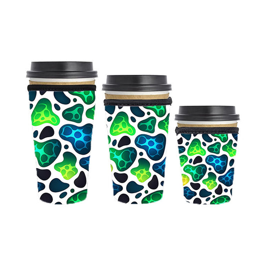 Abstract Reusable Neoprene Insulator Soda Tea Iced Hot Coffee Cup Drink Sleeve