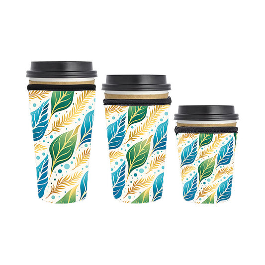 Abstract Reusable Neoprene Insulator Soda Tea Iced Hot Coffee Cup Drink Sleeve