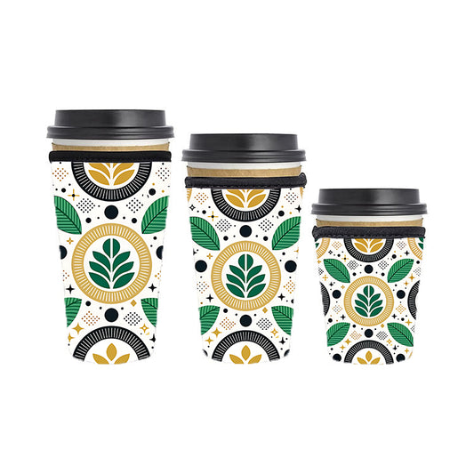Abstract Reusable Neoprene Insulator Soda Tea Iced Hot Coffee Cup Drink Sleeve