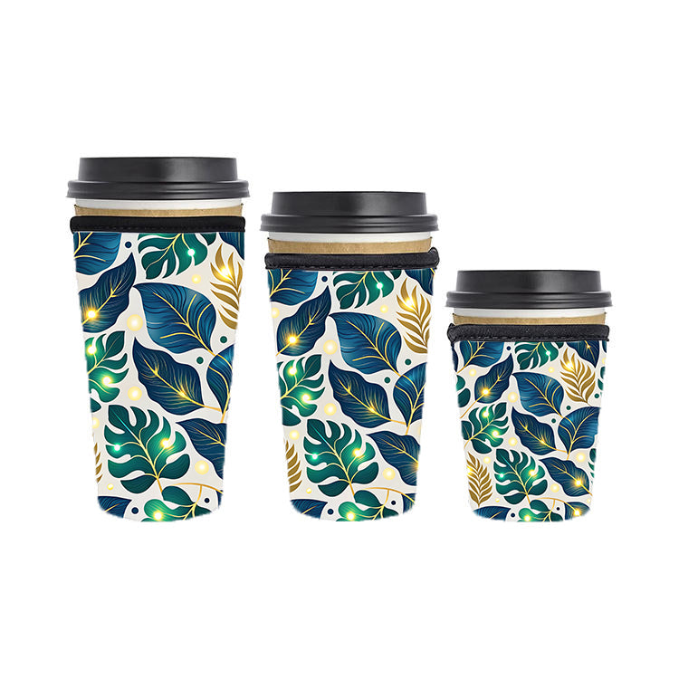 Abstract Reusable Neoprene Insulator Soda Tea Iced Hot Coffee Cup Drink Sleeve