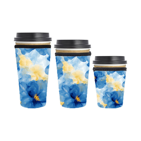 Abstract Reusable Neoprene Insulator Soda Tea Iced Hot Coffee Cup Drink Sleeve
