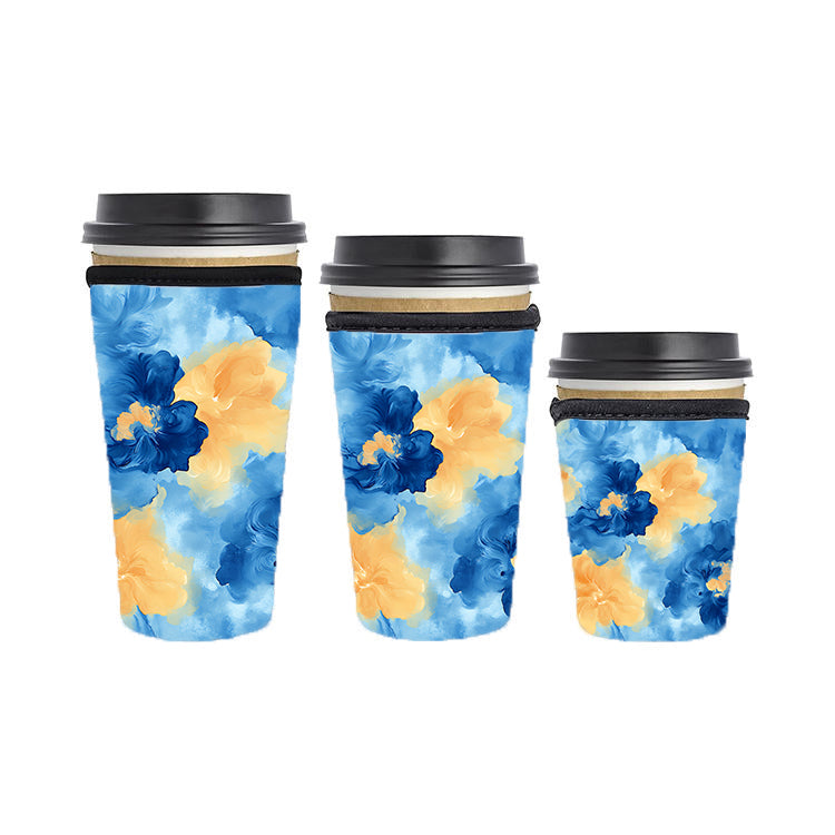 Abstract Reusable Neoprene Insulator Soda Tea Iced Hot Coffee Cup Drink Sleeve