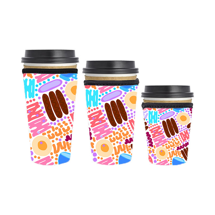 Abstract Reusable Neoprene Insulator Soda Tea Iced Hot Coffee Cup Drink Sleeve