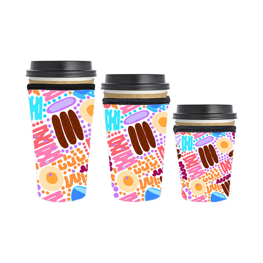 Abstract Reusable Neoprene Insulator Soda Tea Iced Hot Coffee Cup Drink Sleeve