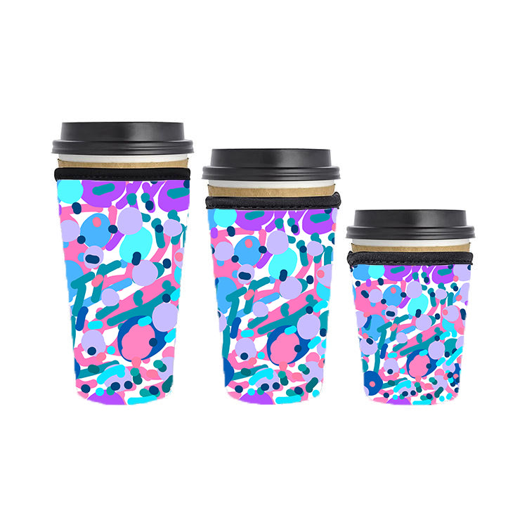 Abstract Reusable Neoprene Insulator Soda Tea Iced Hot Coffee Cup Drink Sleeve