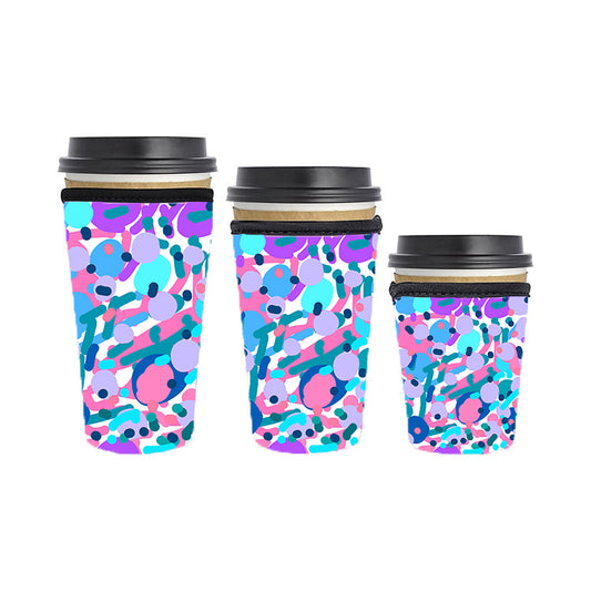 Abstract Reusable Neoprene Insulator Soda Tea Iced Hot Coffee Cup Drink Sleeve