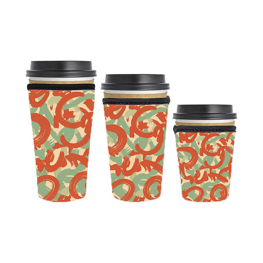 Abstract Reusable Neoprene Insulator Soda Tea Iced Hot Coffee Cup Drink Sleeve