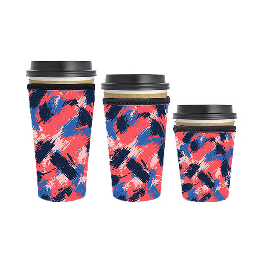 Abstract Reusable Neoprene Insulator Soda Tea Iced Hot Coffee Cup Drink Sleeve