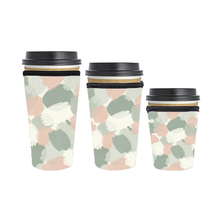 Abstract Reusable Neoprene Insulator Soda Tea Iced Hot Coffee Cup Drink Sleeve