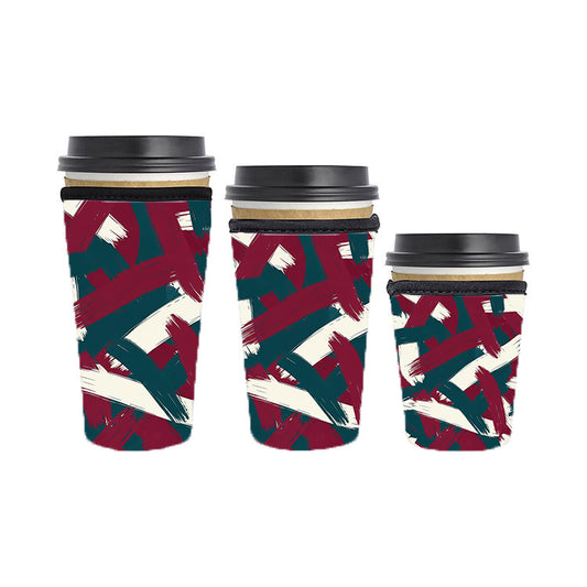 Abstract Reusable Neoprene Insulator Soda Tea Iced Hot Coffee Cup Drink Sleeve