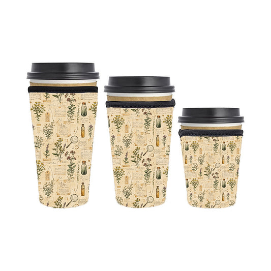 Botanical Reusable Neoprene Insulator Soda Tea Iced Hot Coffee Cup Drink Sleeve