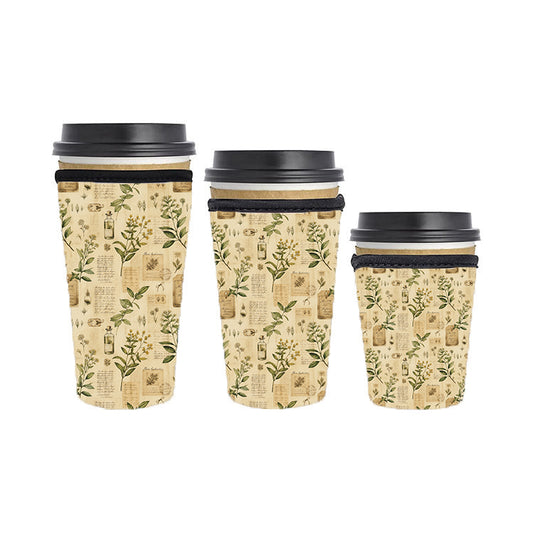Botanical Reusable Neoprene Insulator Soda Tea Iced Hot Coffee Cup Drink Sleeve