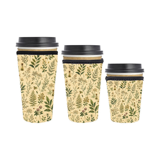 Botanical Reusable Neoprene Insulator Soda Tea Iced Hot Coffee Cup Drink Sleeve