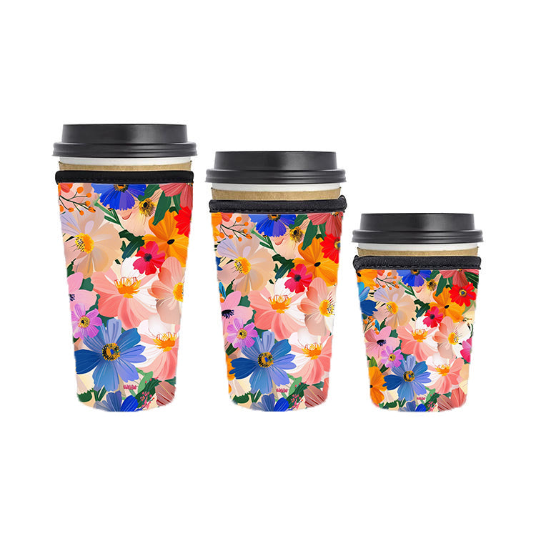 Botanical Reusable Neoprene Insulator Soda Tea Iced Hot Coffee Cup Drink Sleeve