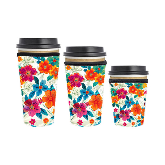Botanical Reusable Neoprene Insulator Soda Tea Iced Hot Coffee Cup Drink Sleeve