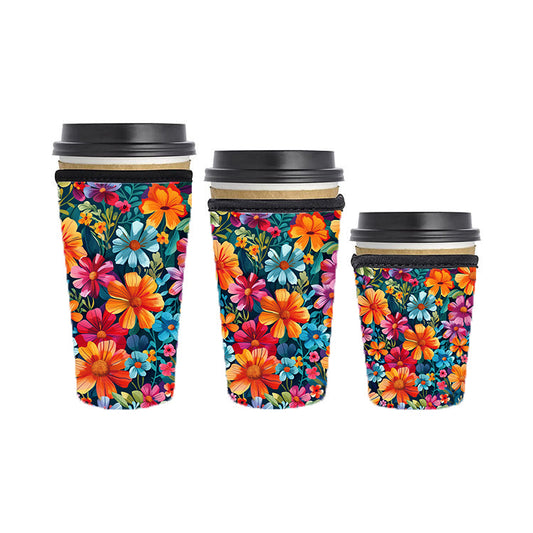 Botanical Reusable Neoprene Insulator Soda Tea Iced Hot Coffee Cup Drink Sleeve