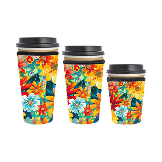 Botanical Reusable Neoprene Insulator Soda Tea Iced Hot Coffee Cup Drink Sleeve