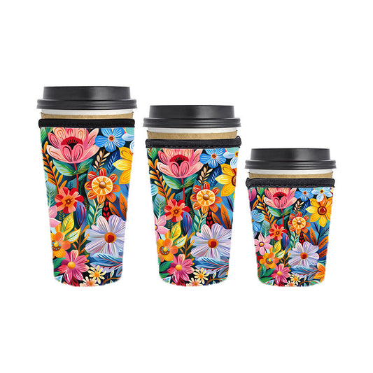 Botanical Reusable Neoprene Insulator Soda Tea Iced Hot Coffee Cup Drink Sleeve