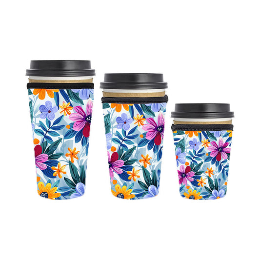 Botanical Reusable Neoprene Insulator Soda Tea Iced Hot Coffee Cup Drink Sleeve
