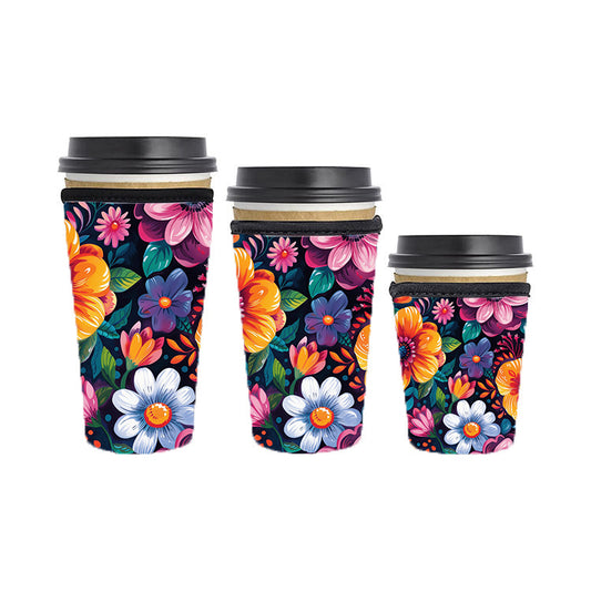 Botanical Reusable Neoprene Insulator Soda Tea Iced Hot Coffee Cup Drink Sleeve