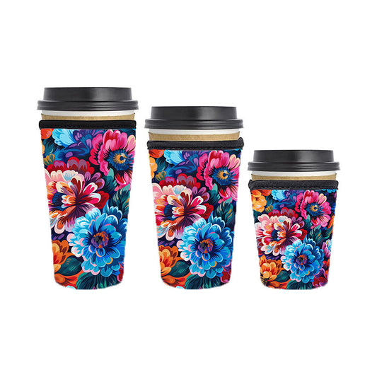 Botanical Reusable Neoprene Insulator Soda Tea Iced Hot Coffee Cup Drink Sleeve