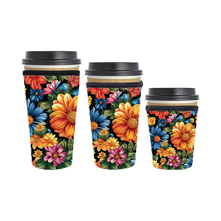 Botanical Reusable Neoprene Insulator Soda Tea Iced Hot Coffee Cup Drink Sleeve