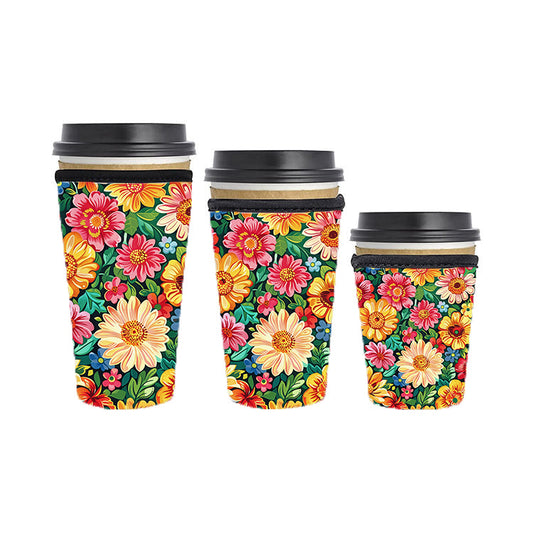 Botanical Reusable Neoprene Insulator Soda Tea Iced Hot Coffee Cup Drink Sleeve
