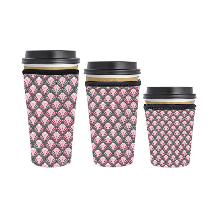 Art Deco Reusable Neoprene Insulator Soda Tea Iced Hot Coffee Cup Drink Sleeve