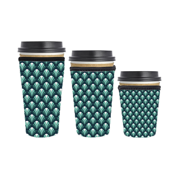 Art Deco Reusable Neoprene Insulator Soda Tea Iced Hot Coffee Cup Drink Sleeve