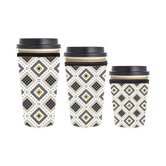 Art Deco Reusable Neoprene Insulator Soda Tea Iced Hot Coffee Cup Drink Sleeve