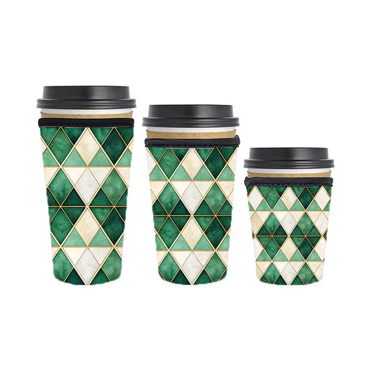Art Deco Reusable Neoprene Insulator Soda Tea Iced Hot Coffee Cup Drink Sleeve